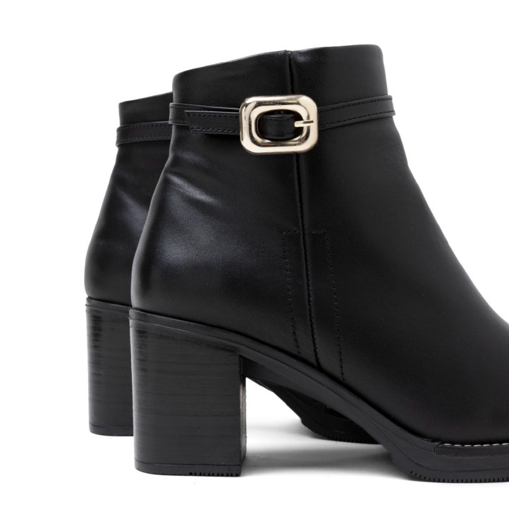 BOTINES DE PIEL DE TACÓN TATIANA NEGRO PORRONET - Querol online