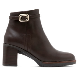 BOTINES DE PIEL DE TACÓN TATIANA MOKA PORRONET - Querol online