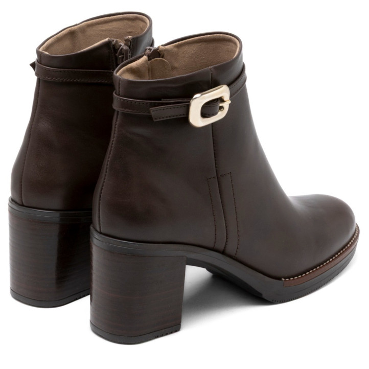 BOTINES DE PIEL DE TACÓN TATIANA MOKA PORRONET - Querol online