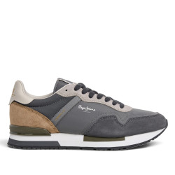 Zapatillas Pepe Jeans de hombre grises con ante y estilo retro running - Querol online