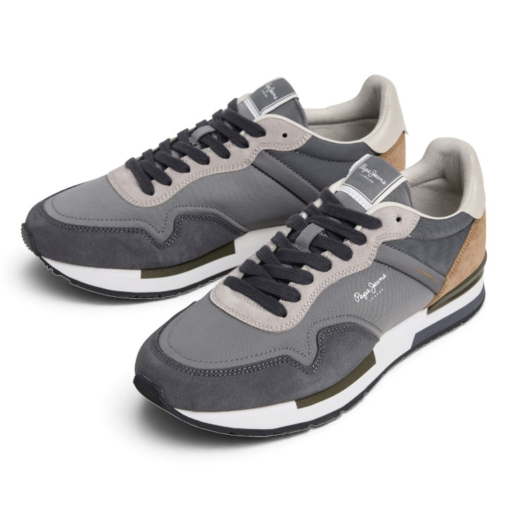 Sabatilles Pepe Jeans d'home grises amb camussa i estil retro running - Querol online