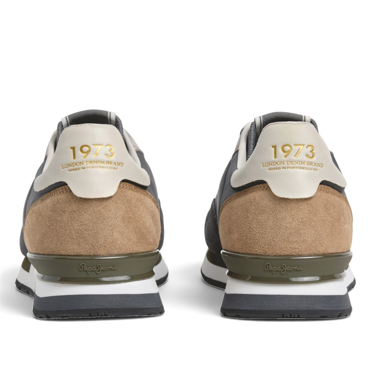 Zapatillas Pepe Jeans de hombre grises con ante y estilo retro running - Querol online