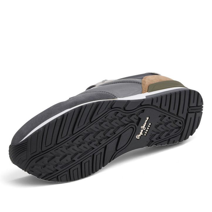 Zapatillas Pepe Jeans de hombre grises con ante y estilo retro running - Querol online