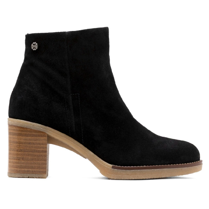 BOTINES DE PIEL DE TACÓN TAMARA NEGRO PORRONET - Querol online