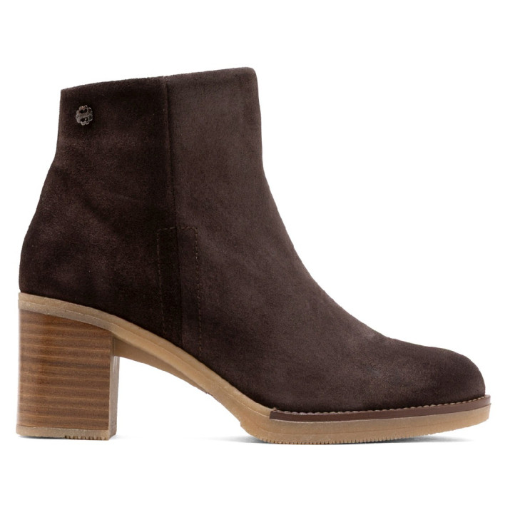 BOTINES DE PIEL DE TACÓN TAMARA MOKA PORRONET - Querol online
