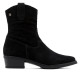BOTINES DE PIEL CON CREMALLERA MALENA NEGRO PORRONET - Querol online