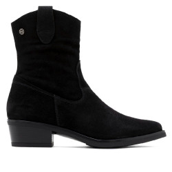 BOTINES DE PIEL CON CREMALLERA MALENA NEGRO PORRONET - Querol online