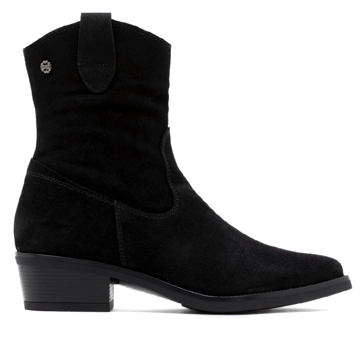 BOTINES DE PIEL CON CREMALLERA MALENA NEGRO PORRONET - Querol online