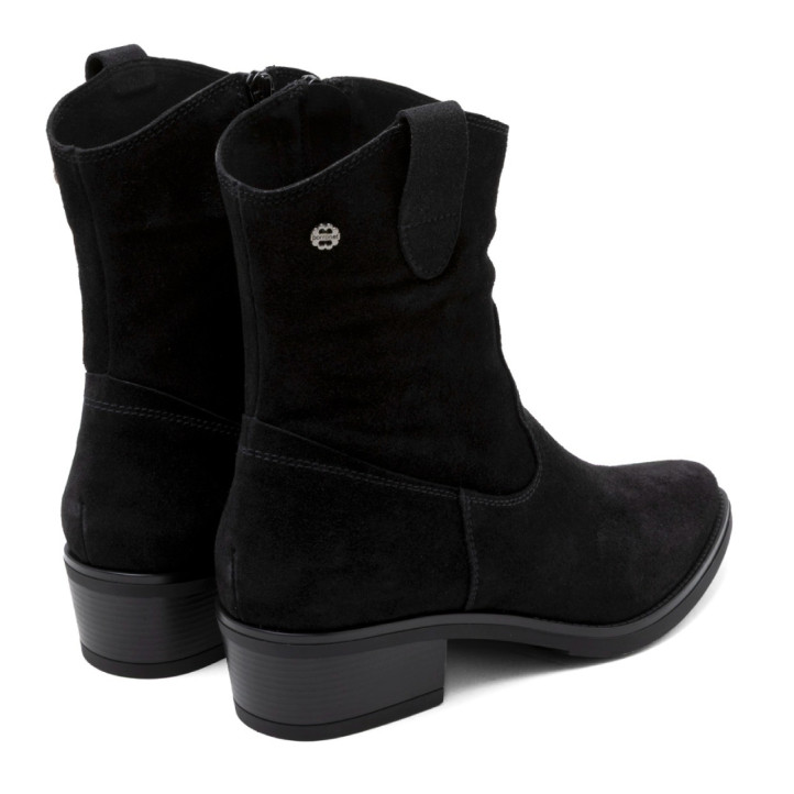 BOTINES DE PIEL CON CREMALLERA MALENA NEGRO PORRONET - Querol online