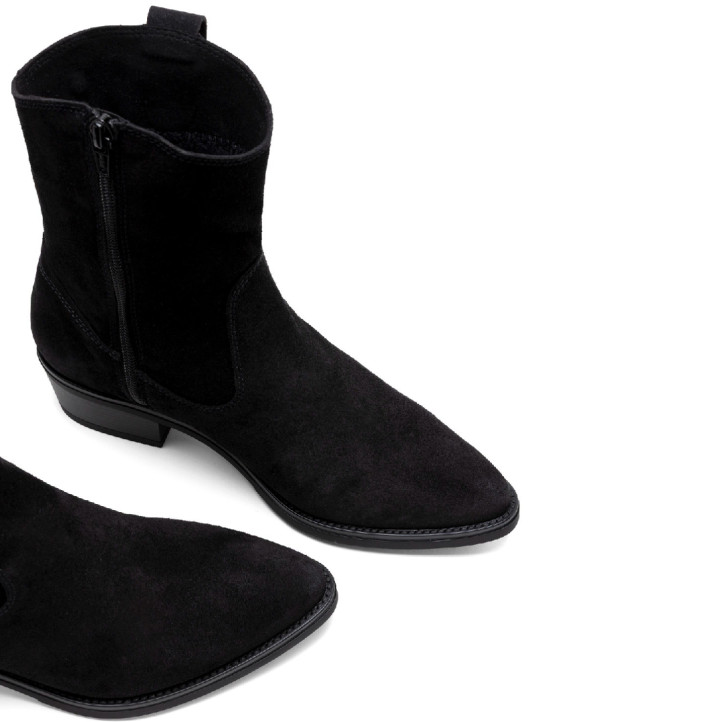 BOTINES DE PIEL CON CREMALLERA MALENA NEGRO PORRONET - Querol online