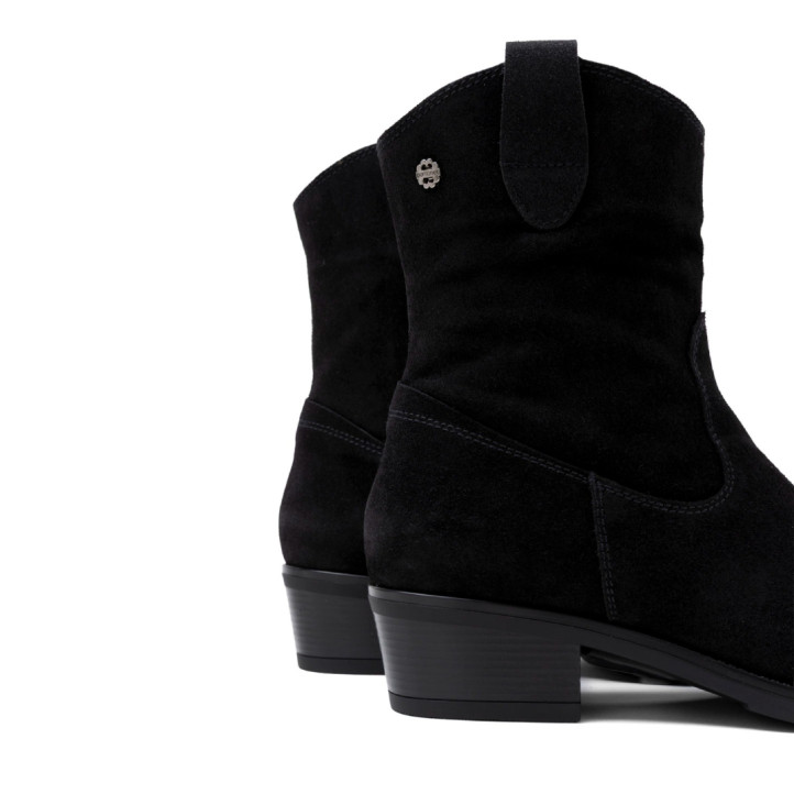 BOTINES DE PIEL CON CREMALLERA MALENA NEGRO PORRONET - Querol online