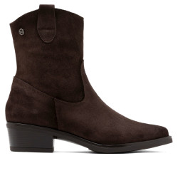 BOTINES DE PIEL CON CREMALLERA MALENA MOKA PORRONET - Querol online