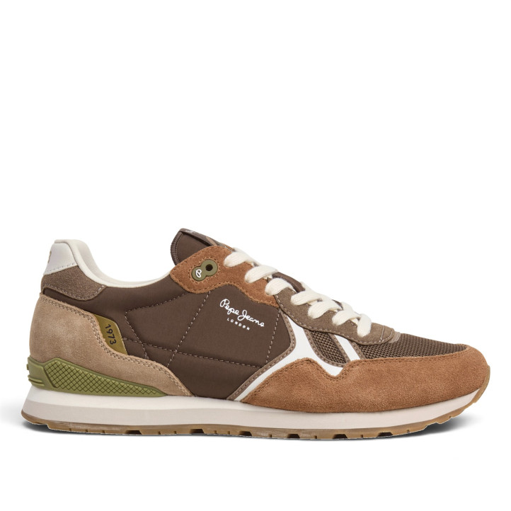 Sabatilles Pepe Jeans Brit d'home marrons de camussa estil retro running - Querol online