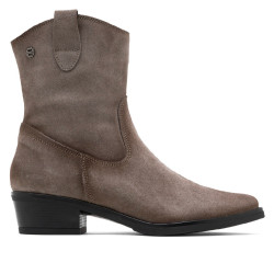 BOTINES DE PIEL CON CREMALLERA MALENA GRIS PORRONET - Querol online