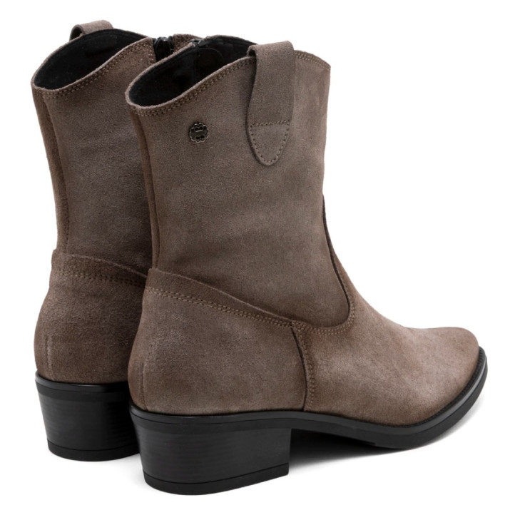BOTINES DE PIEL CON CREMALLERA MALENA GRIS PORRONET - Querol online