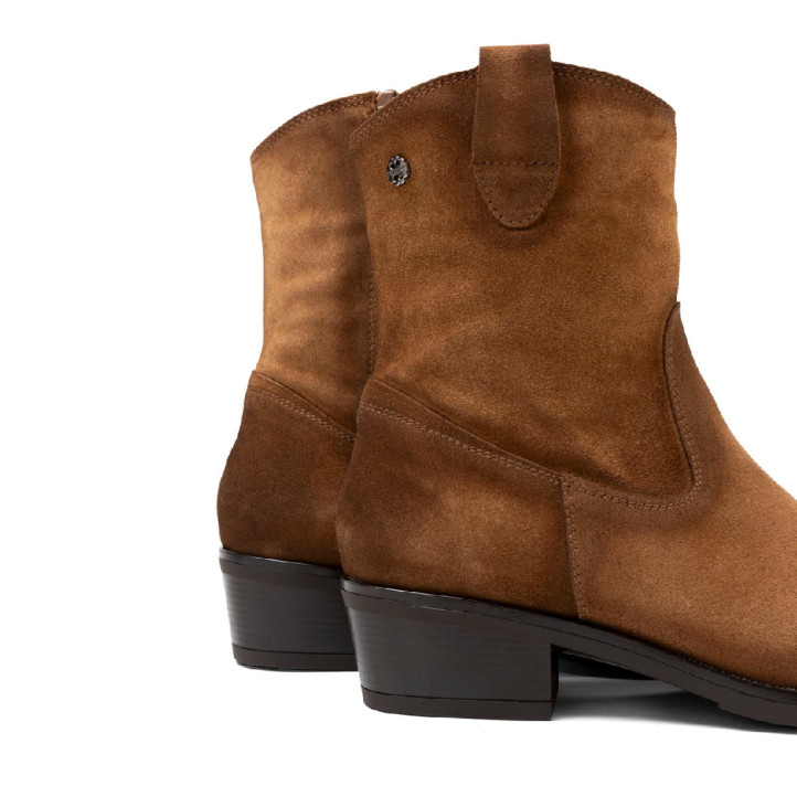 BOTINES DE PIEL CON CREMALLERA MALENA CUERO PORRONET - Querol online