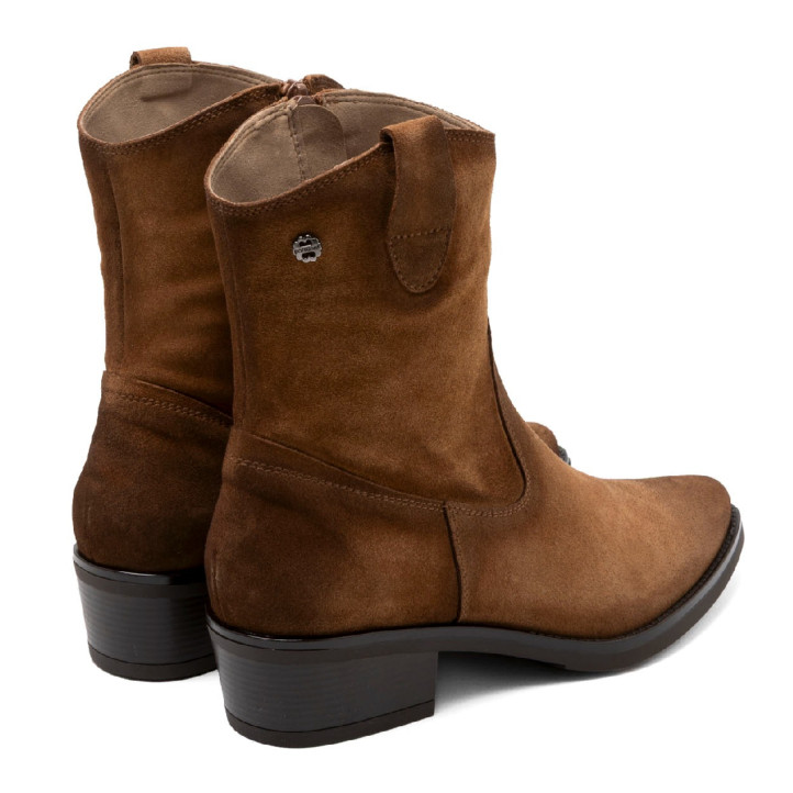 BOTINES DE PIEL CON CREMALLERA MALENA CUERO PORRONET - Querol online