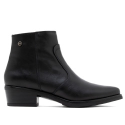 BOTINES DE PIEL CON CREMALLERA MIREIA NEGRO PORRONET - Querol online