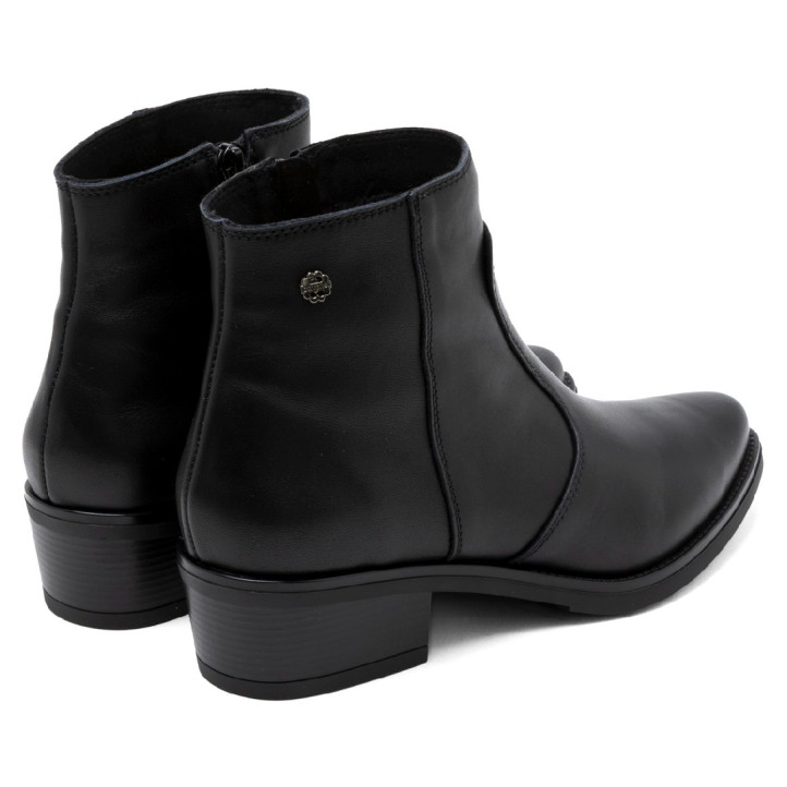 BOTINES DE PIEL CON CREMALLERA MIREIA NEGRO PORRONET - Querol online