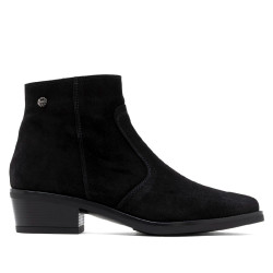 BOTINES DE PIEL CON CREMALLERA MARINA NEGRO PORRONET - Querol online