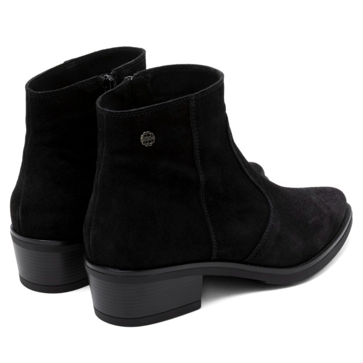 BOTINES DE PIEL CON CREMALLERA MARINA NEGRO PORRONET - Querol online