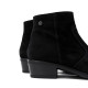 BOTINES DE PIEL CON CREMALLERA MARINA NEGRO PORRONET - Querol online