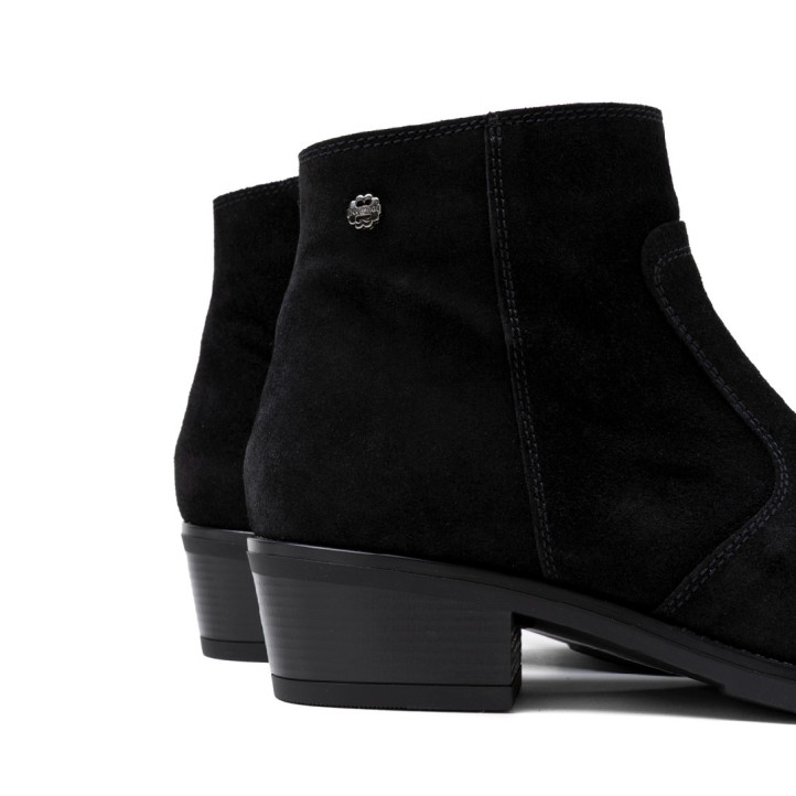 BOTINES DE PIEL CON CREMALLERA MARINA NEGRO PORRONET - Querol online