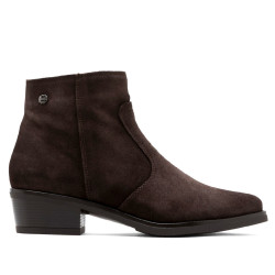 BOTINES DE PIEL CON CREMALLERA MARINA MOKA PORRONET - Querol online