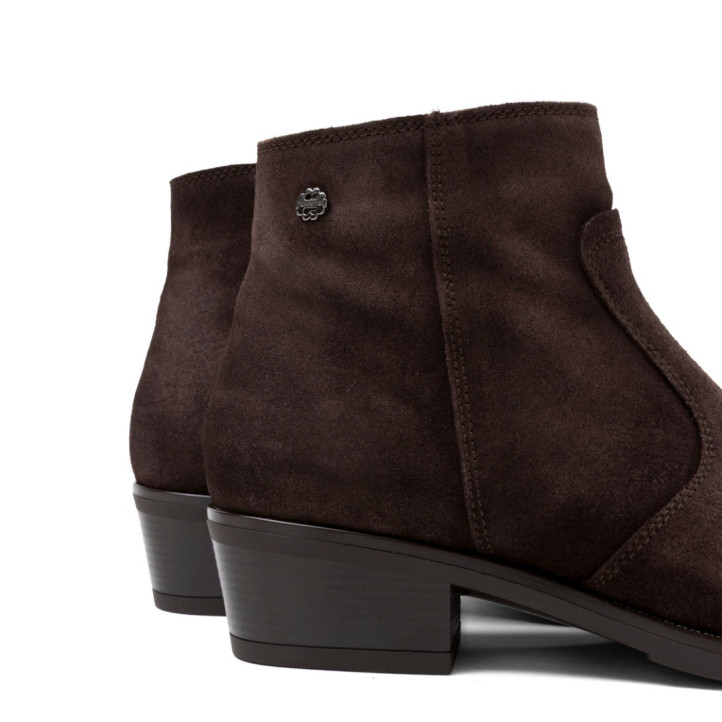 BOTINES DE PIEL CON CREMALLERA MARINA MOKA PORRONET - Querol online