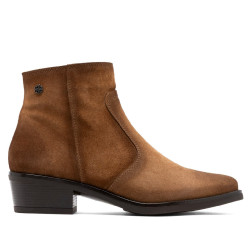 BOTINES DE PIEL CON CREMALLERA MARINA CUERO PORRONET - Querol online