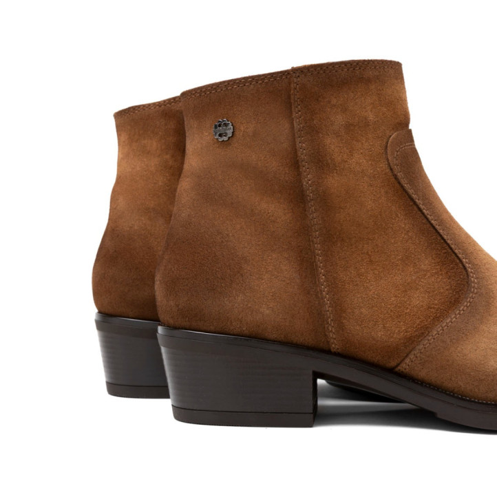 BOTINES DE PIEL CON CREMALLERA MARINA CUERO PORRONET - Querol online