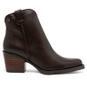 BOTINES COWBOY DE PIEL CON CREMALLERA NATALIA MOKA PORRONET