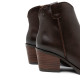 BOTINES COWBOY DE PIEL CON CREMALLERA NATALIA MOKA PORRONET - Querol online