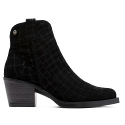 BOTINES COWBOY DE PIEL CON CREMALLERA NOELIA NEGRO PORRONET - Querol online