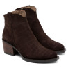 BOTINES COWBOY DE PIEL CON CREMALLERA NOELIA MOKA PORRONET