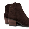 BOTINES COWBOY DE PIEL CON CREMALLERA NOELIA MOKA PORRONET
