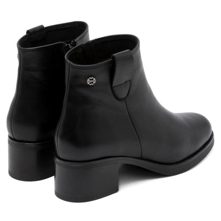 BOTINES DE PIEL DE TACÓN OLGA NEGRO PORRONET - Querol online