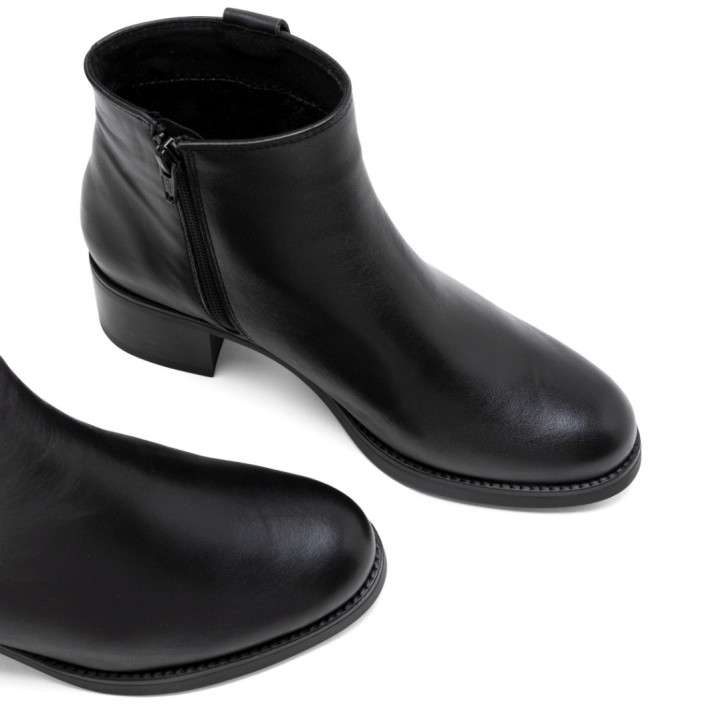 BOTINES DE PIEL DE TACÓN OLGA NEGRO PORRONET - Querol online