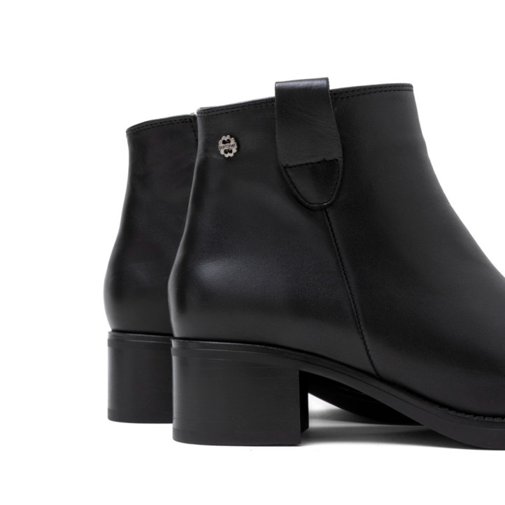 BOTINES DE PIEL DE TACÓN OLGA NEGRO PORRONET - Querol online