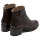 BOTINES DE PIEL DE TACÓN CON CREMALLERA OLGA MOKA PORRONET - Querol online