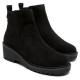 BOTINES DE PIEL CON CUÑA Y CREMALLERA PAULA NEGRO PORRONET - Querol online
