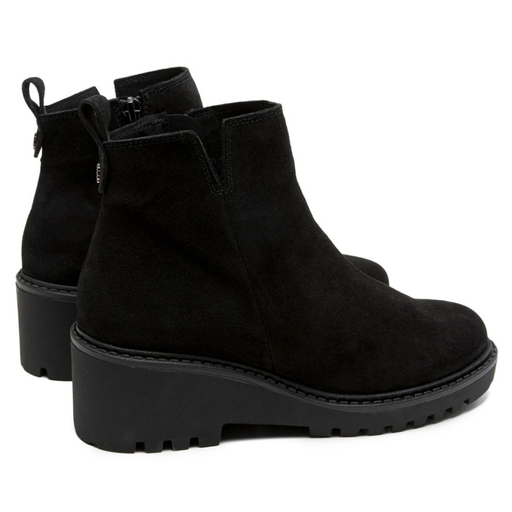 BOTINES DE PIEL CON CUÑA Y CREMALLERA PAULA NEGRO PORRONET - Querol online