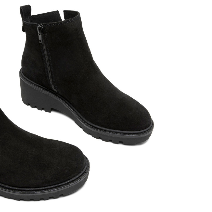 BOTINES DE PIEL CON CUÑA Y CREMALLERA PAULA NEGRO PORRONET - Querol online