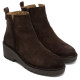 BOTINES DE PIEL CON CUÑA Y CREMALLERA PAULA MOKA PORRONET - Querol online