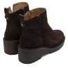 BOTINES DE PIEL CON CUÑA Y CREMALLERA PAULA MOKA PORRONET