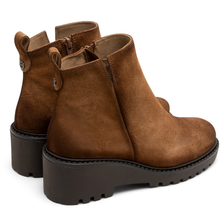 BOTINES DE PIEL CON CUÑA Y CREMALLERA PAULA CUERO PORRONET - Querol online