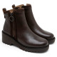 BOTINES DE PIEL CON CUÑA Y CREMALLERA PAZ MOKA PORRONET - Querol online