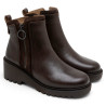 BOTINES DE PIEL CON CUÑA Y CREMALLERA PAZ MOKA PORRONET