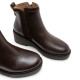 BOTINES DE PIEL CON CUÑA Y CREMALLERA PAZ MOKA PORRONET - Querol online
