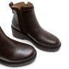 BOTINES DE PIEL CON CUÑA Y CREMALLERA PAZ MOKA PORRONET